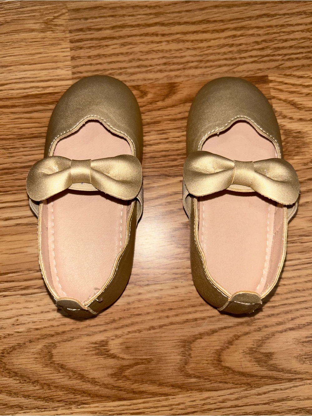 Girls' Gold Bow Ballet Flats - Kids Shoes